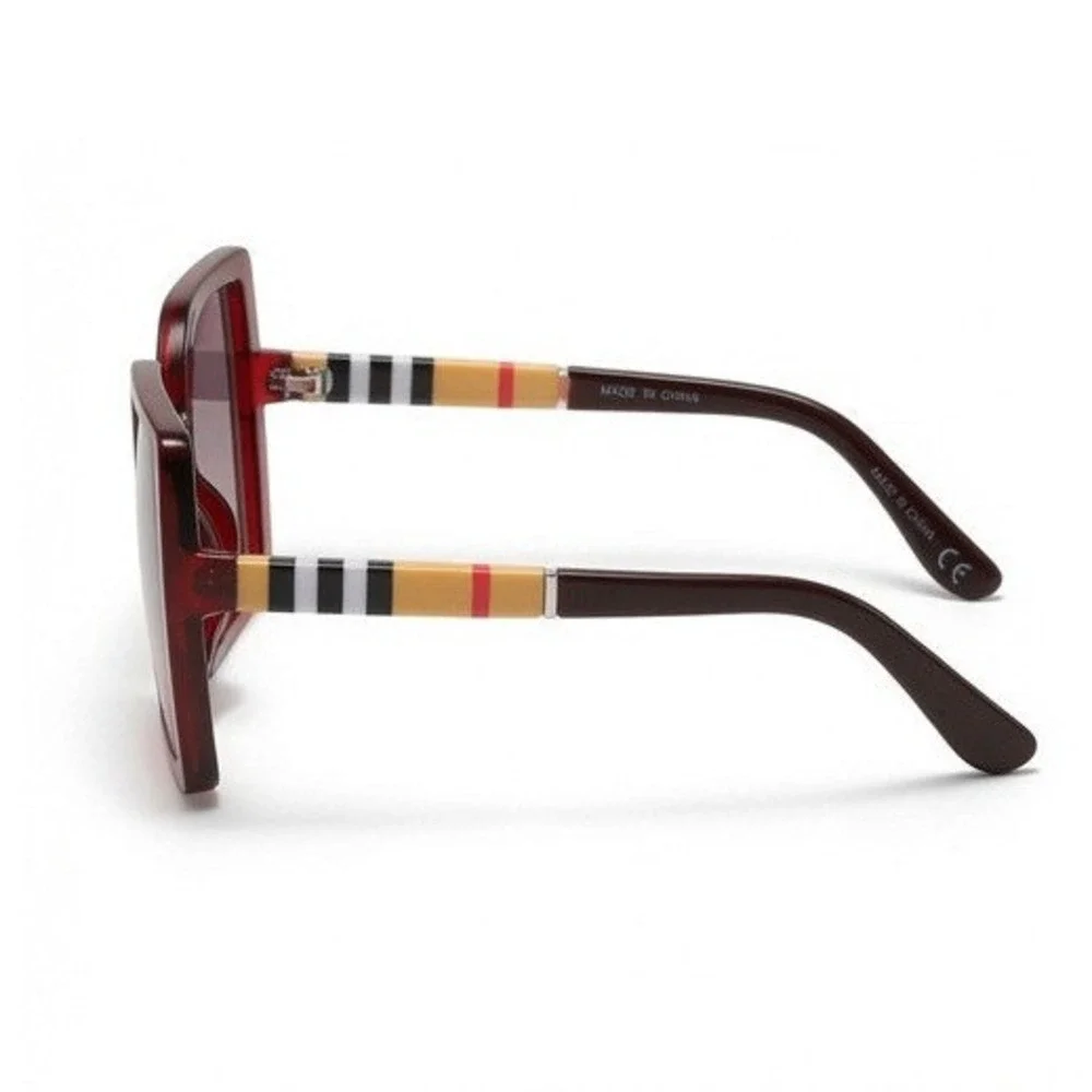 Women Big XXL Square Red Gradient Sunglasses Retro Statement Shades Luxury Style